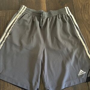 Adidas Kids Gray Shorts with White Stripes